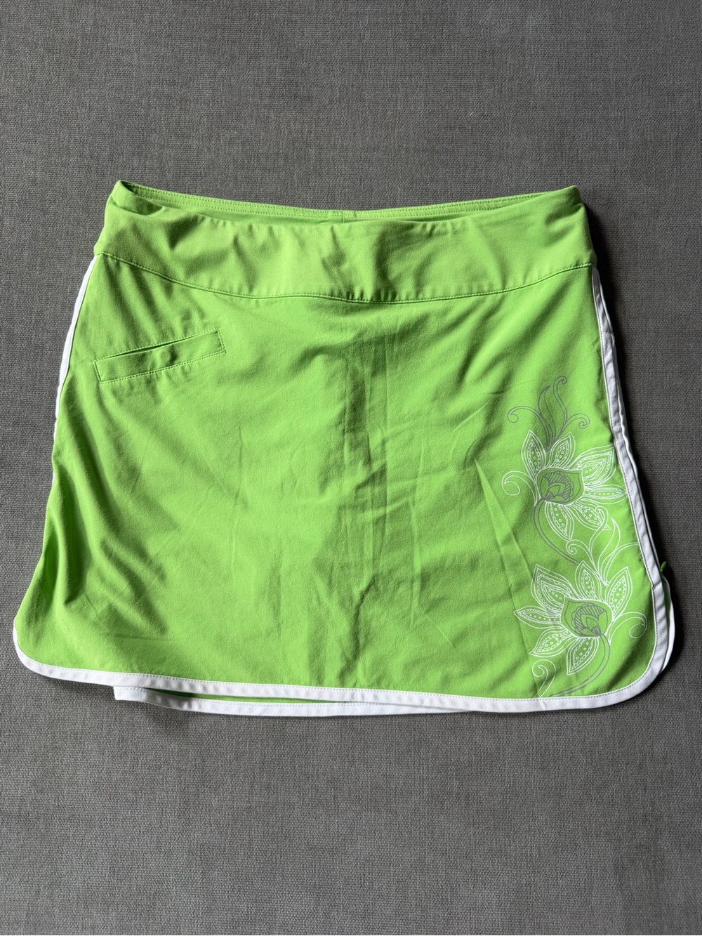 Athleta Swift Zip Skort Green Mini Skirt 10